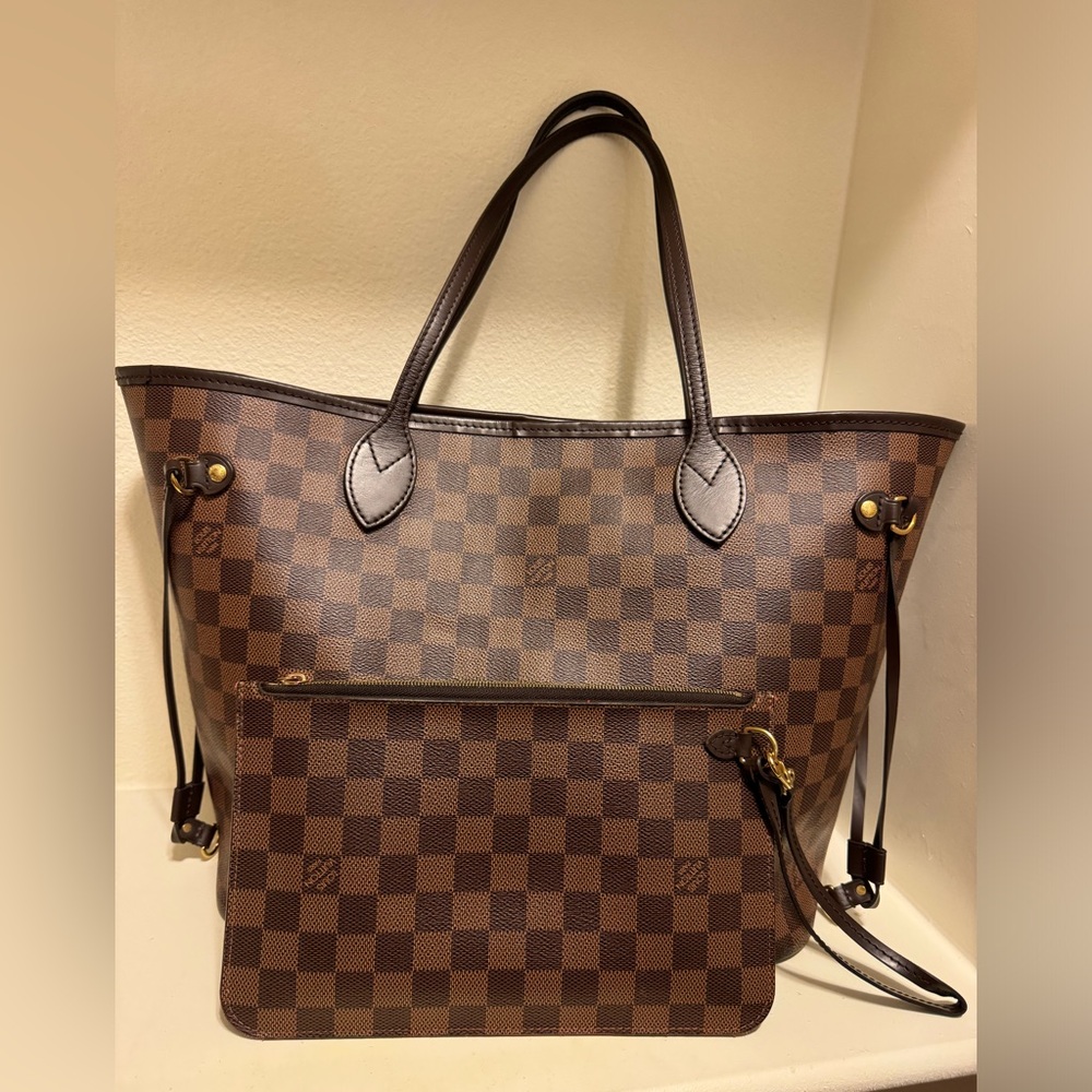 Louis Vuitton Neverfull MM Damier Ebene with pouch